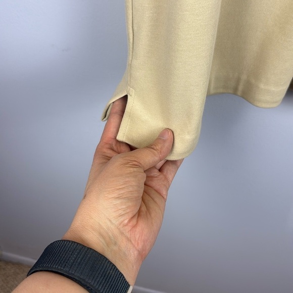 Lands' End 100% Cotton Cream 3/4 Sleeve Top with Beaded Details Size 14-16 - Picture 5 of 13